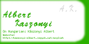 albert kaszonyi business card